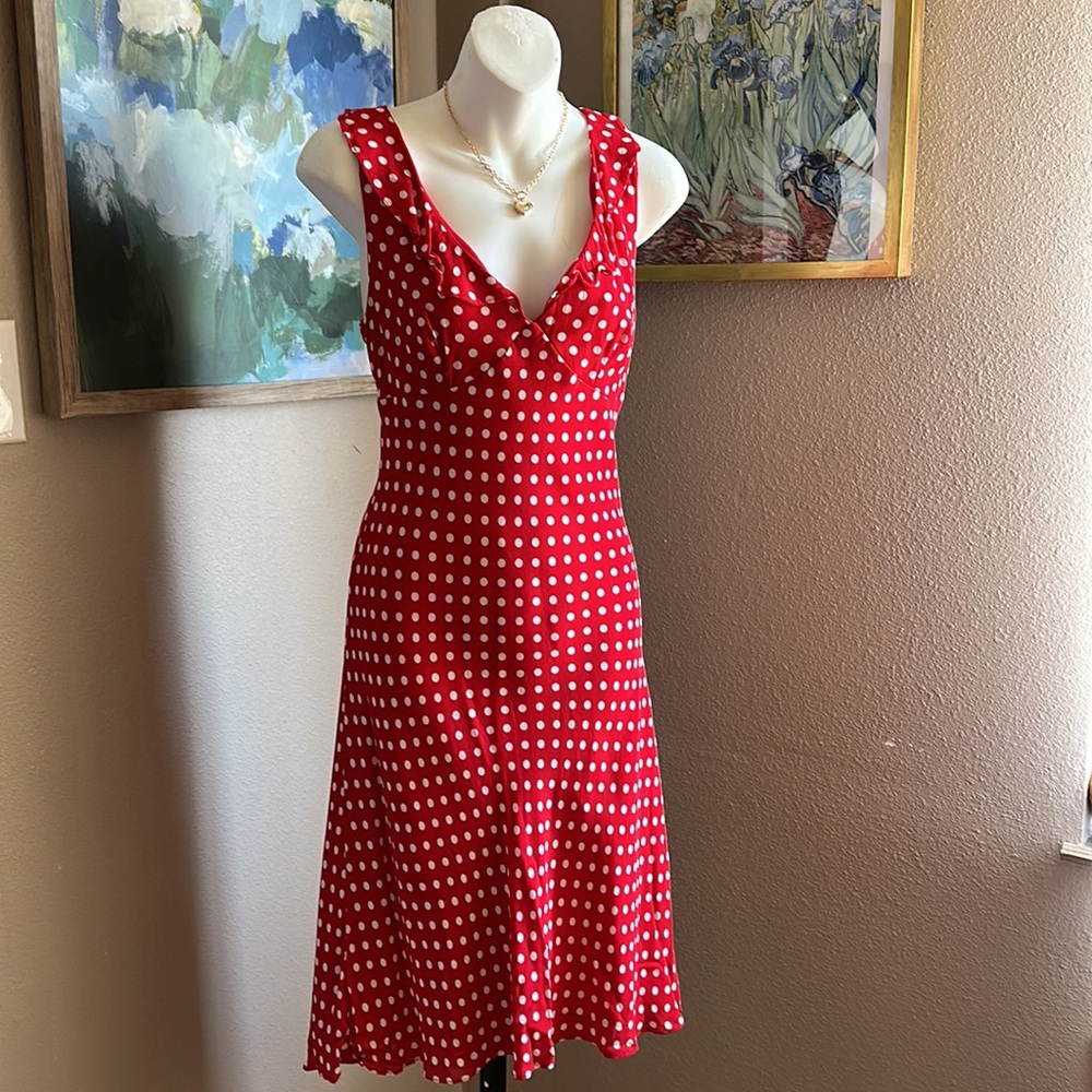 Vintage Mica Red and White Polka Dot Dress